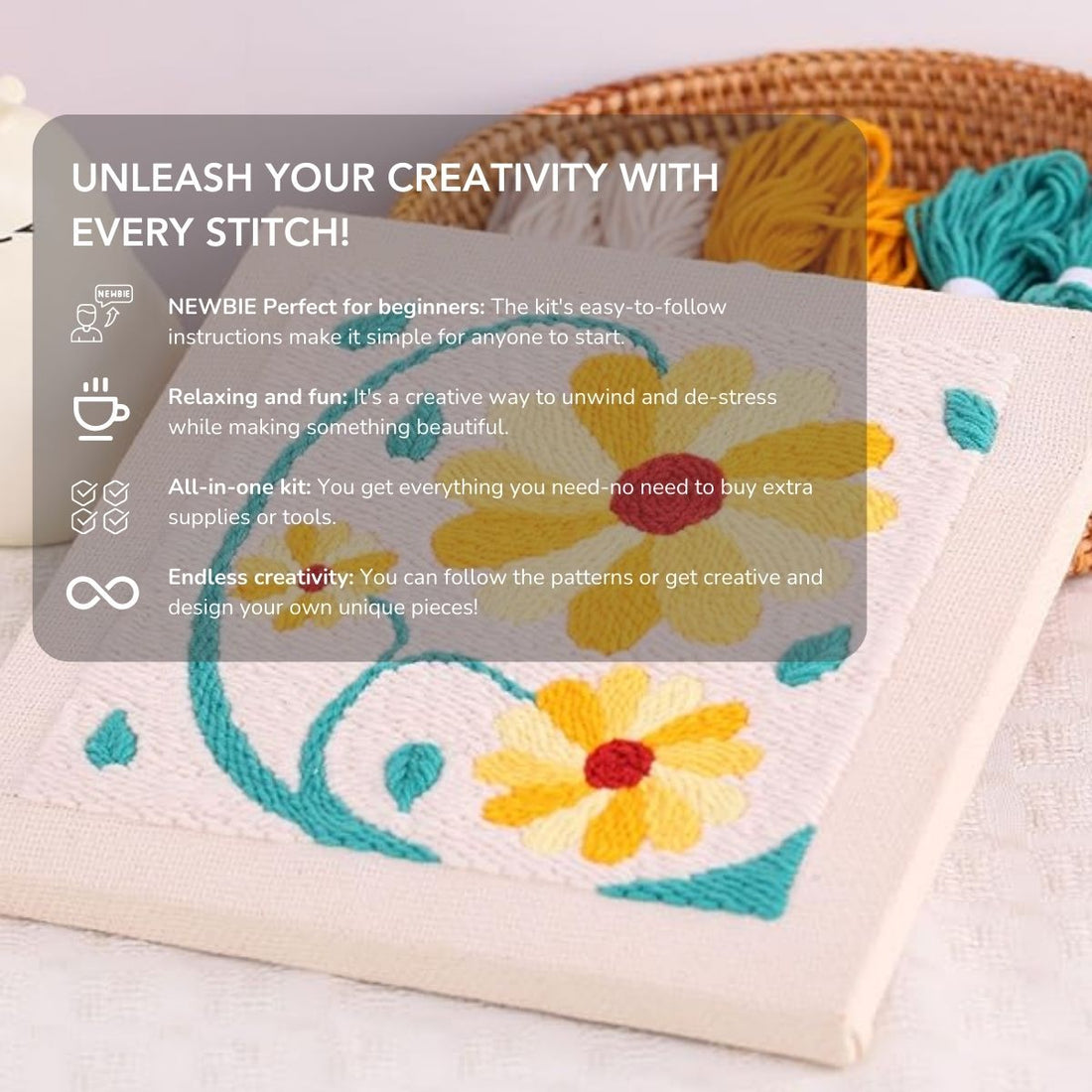 Woolyzen™ Spring Glow | Relax, create, and turn threads into stunning art | All-In-One Package
