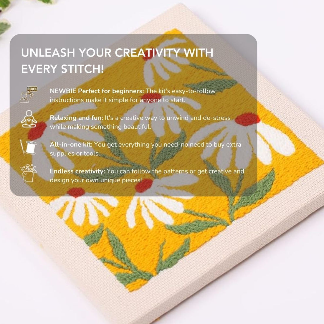 Woolyzen™ Yellow Summer Splendor | Relax, create, and turn threads into stunning art | All-In-One Package